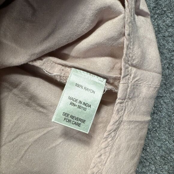 Feathers Women Med Boho Cottagecore Flare Sleeve‎ Curved Hem Blouse Embroidered - Picture 4 of 6